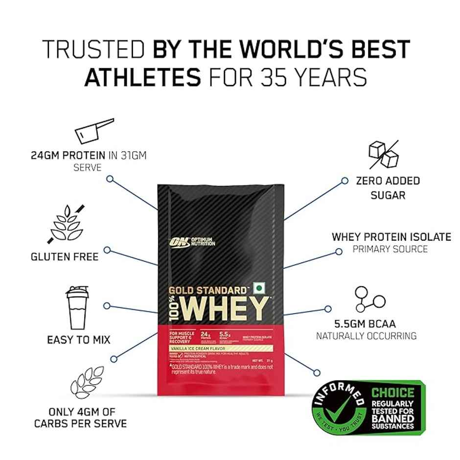 Optimum Nutrition (On) Gold Standard Whey Protein | Vanilla Ice Cream