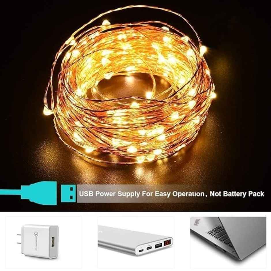 Desidiya Usb Operated Decorative Led String Lights | Warm White | Bright Ambiance | 5 m