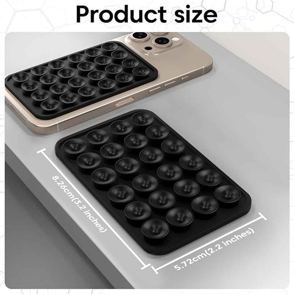 Sounce Suction Phone Case Mount | Ultra-strong Suction Cup Phone Holder for Secure Grip | Black