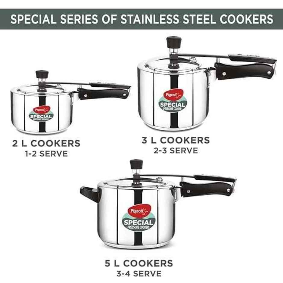 Pigeon Special 5L Stainless Steel Induction Base Inner Lid Pressure Cooker