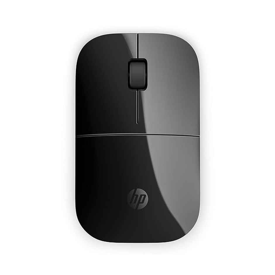 HP Z3700 Wireless Optical Mouse with USB Receiver and 2.4GHz Wireless Connection/ 1200DPI / 16 Months Long Battery Life/Ambidextrous and Slim Design, 3 Years Warranty - Black