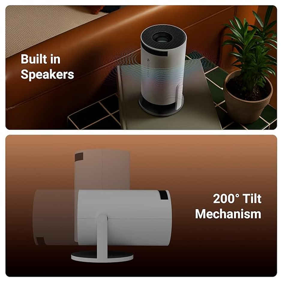 Zebronics Pixaplay 73 Smart LED Projector | 3300 Lumens, 4K Support, Android, WiFi, Bluetooth HDMI3D