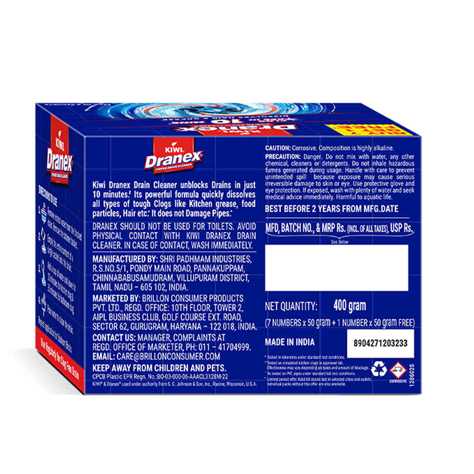 Kiwi Dranex Drain Cleaner Powder