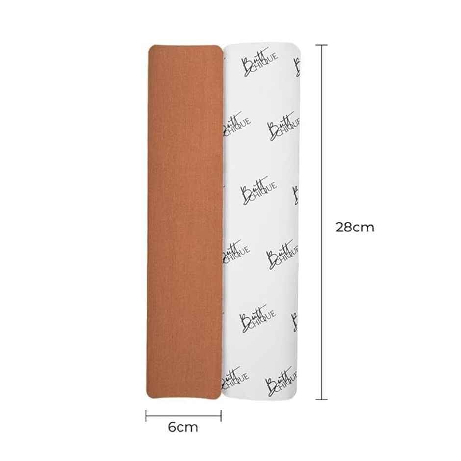 Buttchique Breast Lift Pre-Cut Body Tape Strips (Pack Of 10, Cinnamon (6 X 28 Cms Strips))