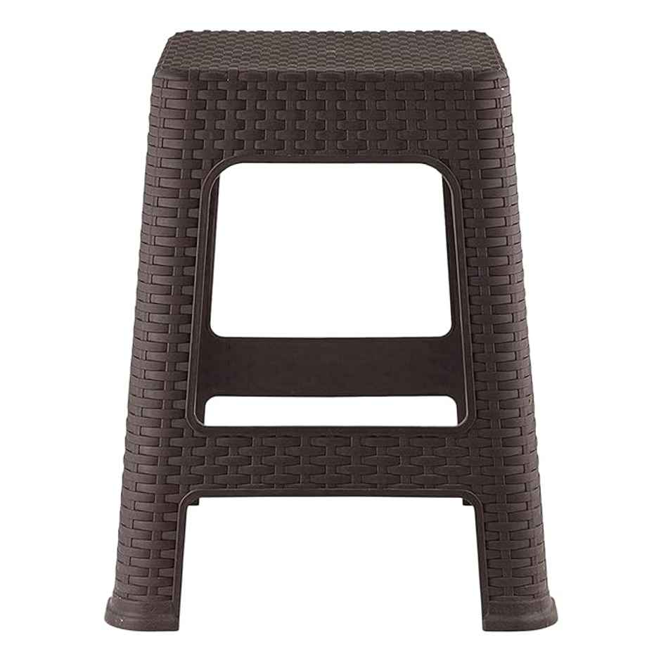 Kuber Industries Plastic Sitting Stool for Indoor Or Outdoor|Home & Garden|Brown