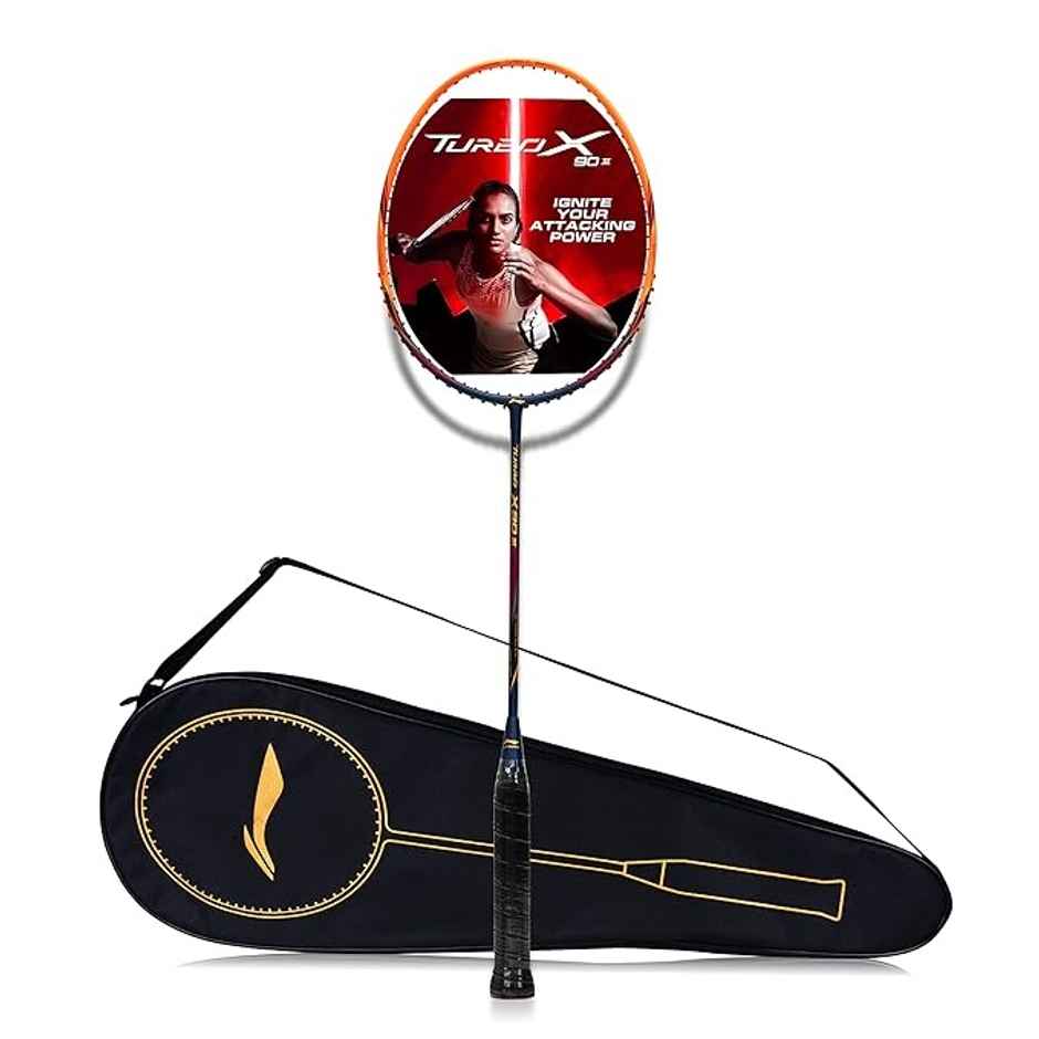 Li-Ning Turbo X Iii Carbon Fibre Strung Badminton Racket with Full Cover