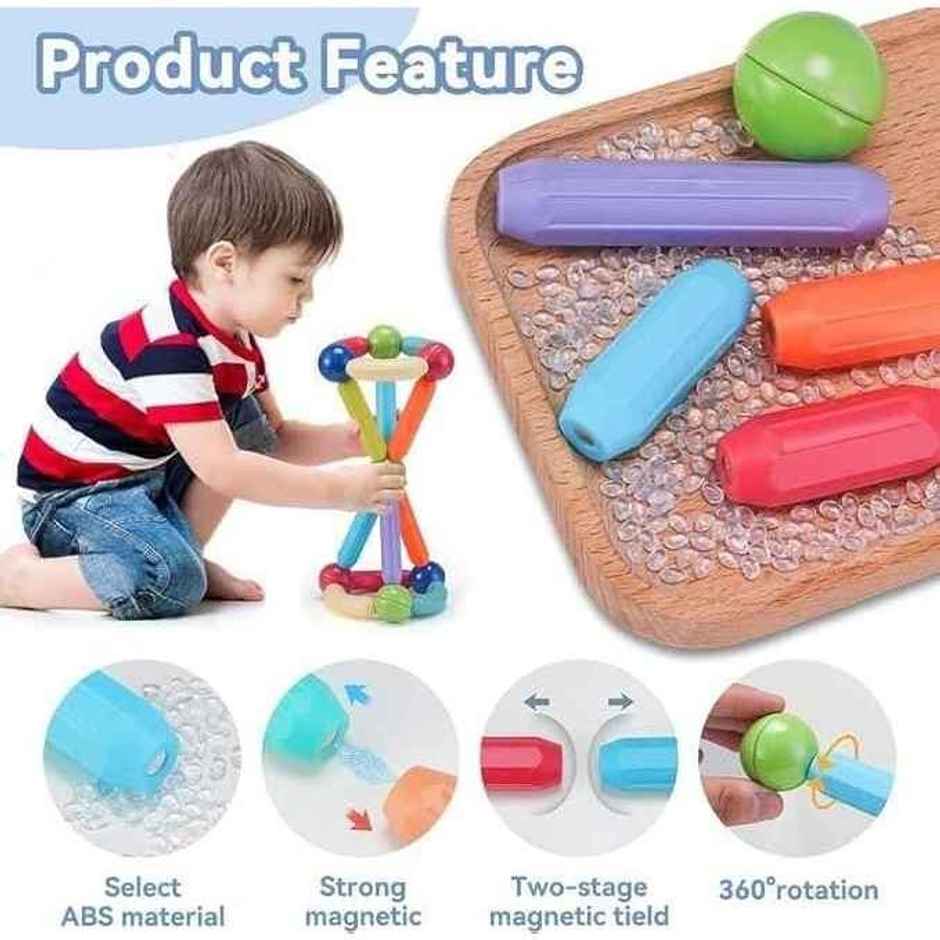 Fablue Magnetic Sticks Building Blocks Educational Toy For Kids | Puzzle Game | 25 Pieces