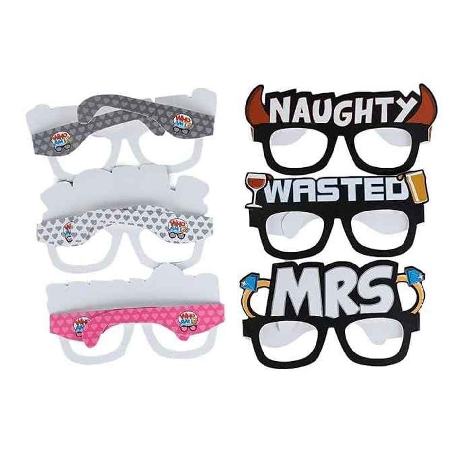 Just Party Wedding Quirky Goggles | Glasses For Party Decoration | Set Of 6