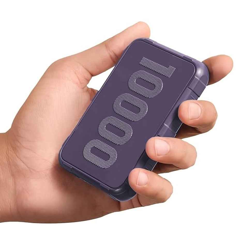 Ambrane 10000 mAh Rugged, Slim & Compact Powerbank, 22.5W Fast Charging (Force 10K, Purple)