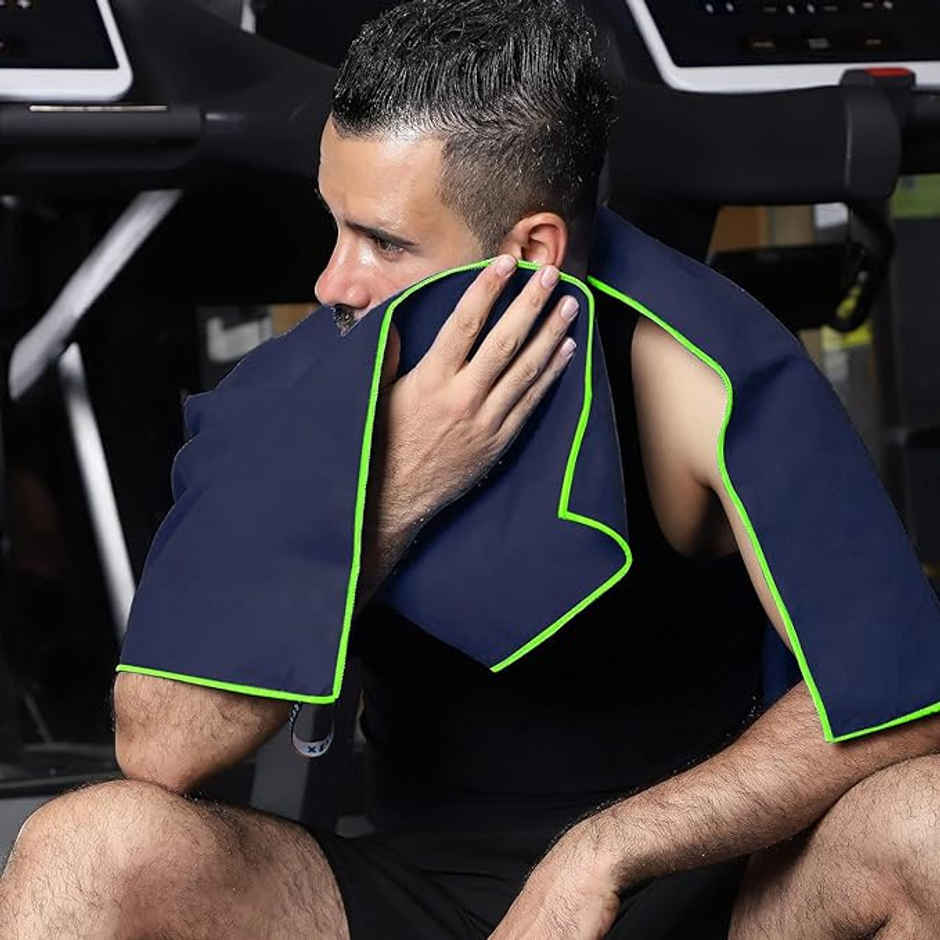 Xtrim Microfiber Quick Dry Towel, Gym Towel, Sports Towel| 200 GSM | S | Navy Blue