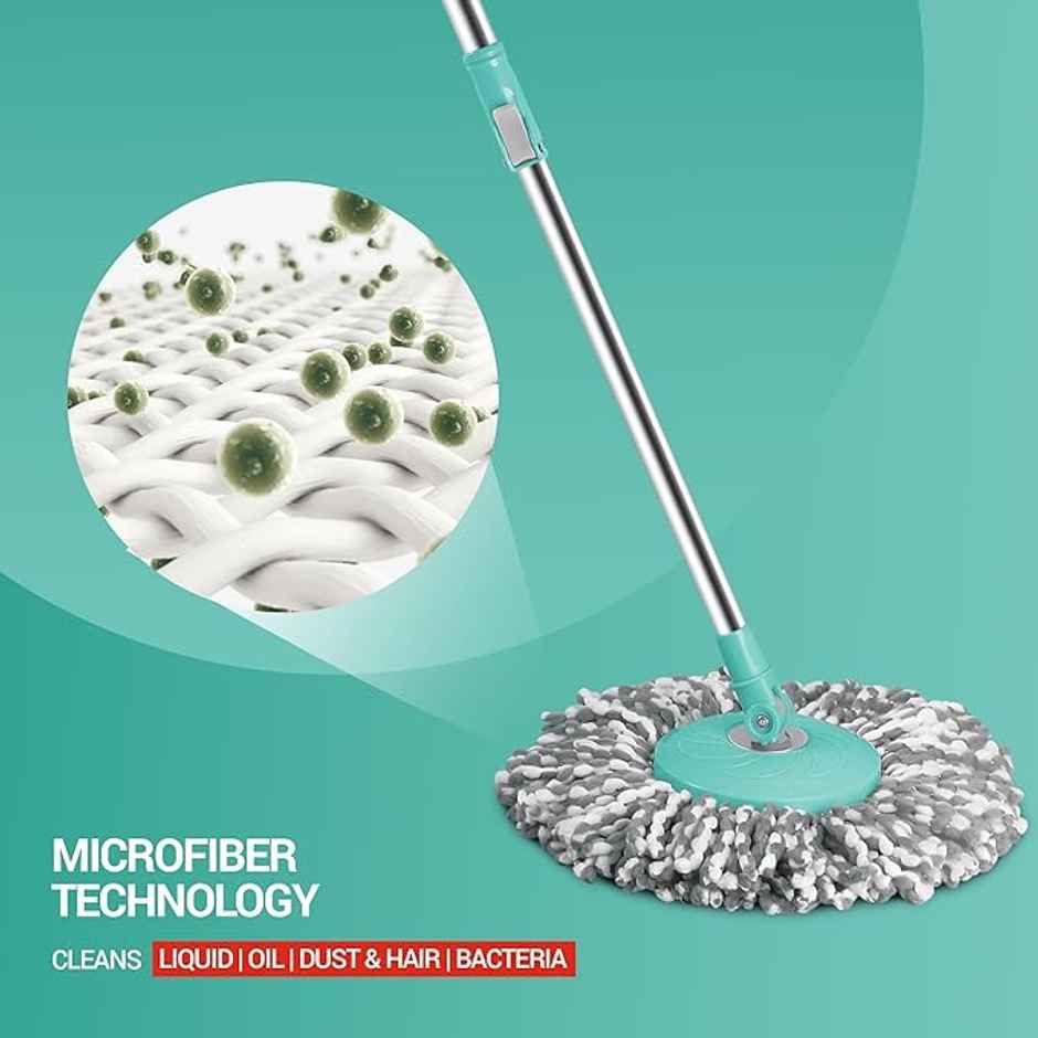 Spotzero By Milton Royale Spin Mop, Aqua Green (Steel Wringer)