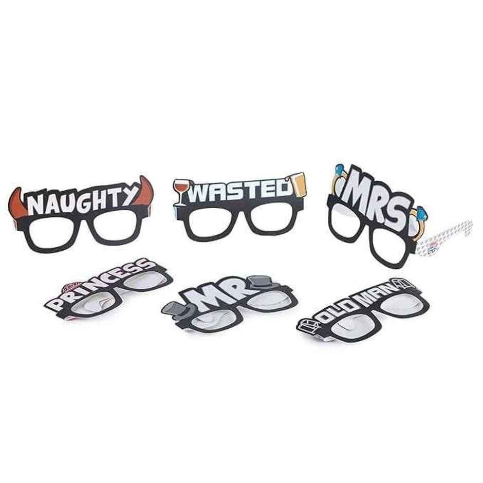 Just Party Wedding Quirky Goggles | Glasses For Party Decoration | Set Of 6