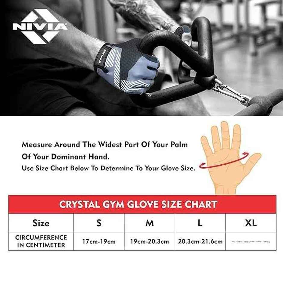 Nivia Crystal Sports Gloves L - Black