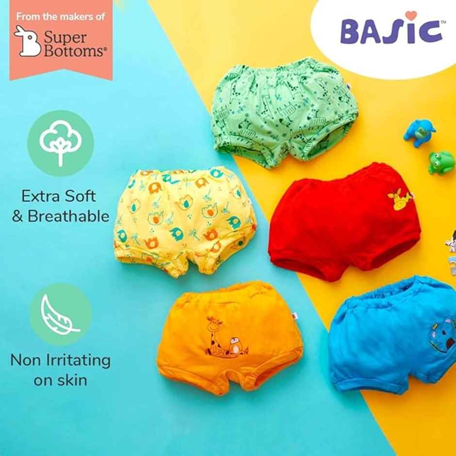 SuperBottoms Basic Unisex Bloomer 3-4Y | 100% Pure Cotton Super Soft Innerwear
