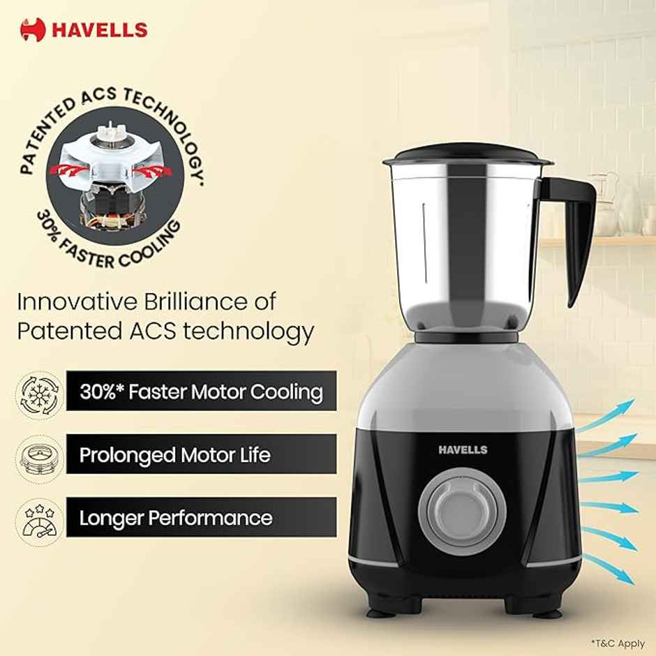 Havells Mixwell - N | 500 W | 3 Jar - Black