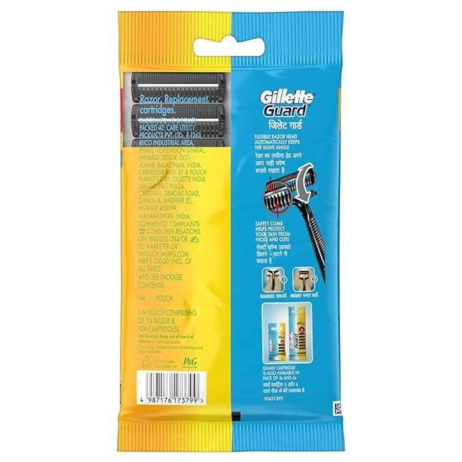 Gillette Guard Manual Shaving Razor Blades - 12 Cartridges +1Razor