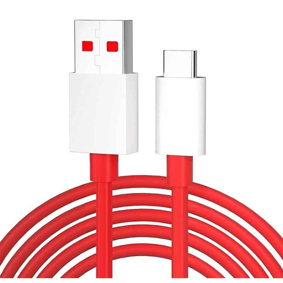 Sounce 80W OnePlus Charging Cable Usb To Type C Warp Charger SuperVooc/Dash Fast Charge, Red