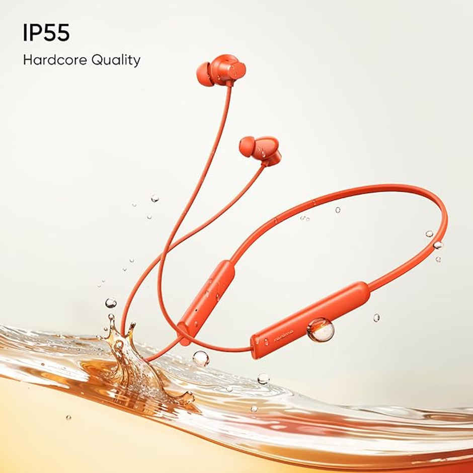 realme Buds Wireless 5 Lite in ear Bluetooth Neckband with 12.4 mm Dynamic Bass Boost | Cyber Orange