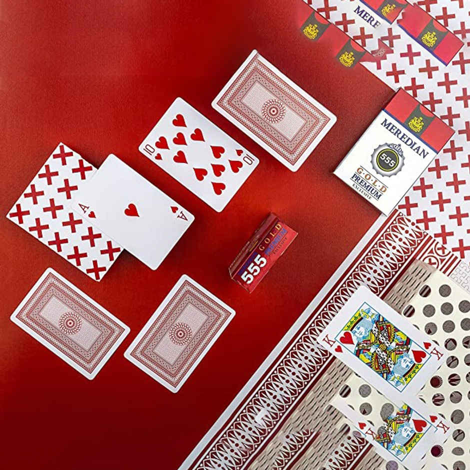 Parksons Playing Cards Plastic Coated Meredian 555 Gold Premium Combo