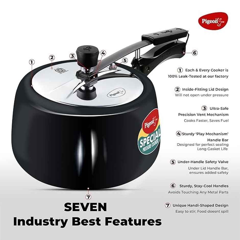 Pigeon Special Plus 3 L Inner Lid Pressure Cooker | Hard Anodized