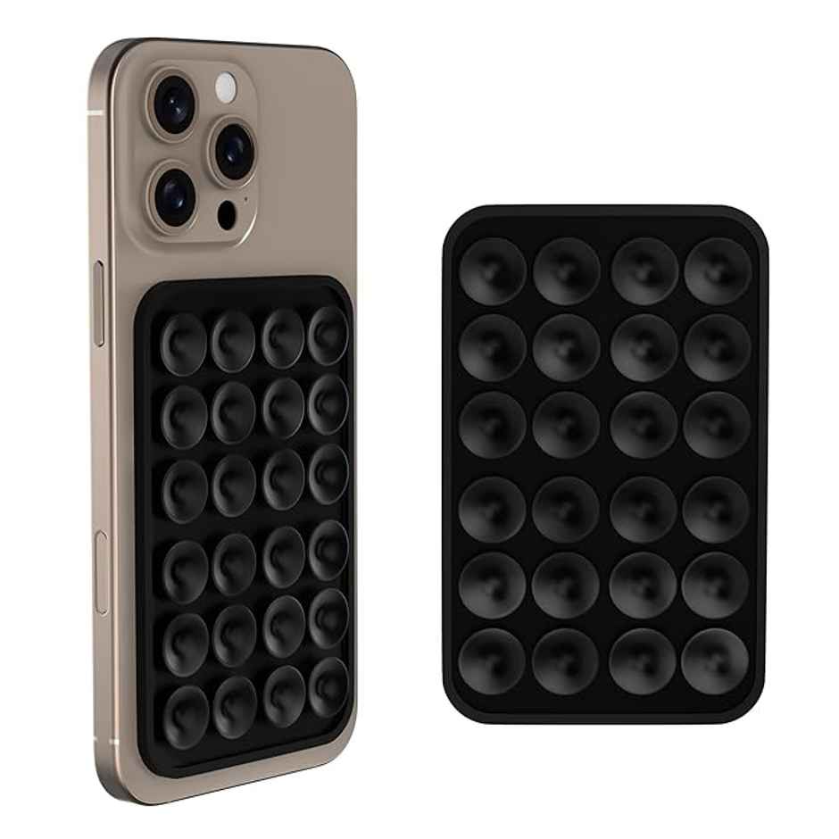 Sounce Suction Phone Case Mount | Ultra-strong Suction Cup Phone Holder for Secure Grip | Black