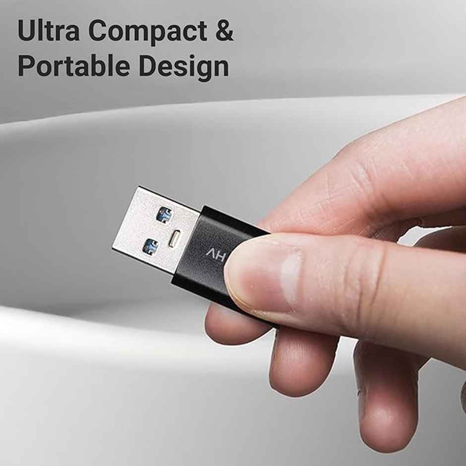 ZEBRONICS CTA1 USB Type C to Type A Converter, USB 3.0, High-Speed Data Transfer, Backward Compatibility, Plug and Play, for Laptops | PC | Compatible Devices - Black