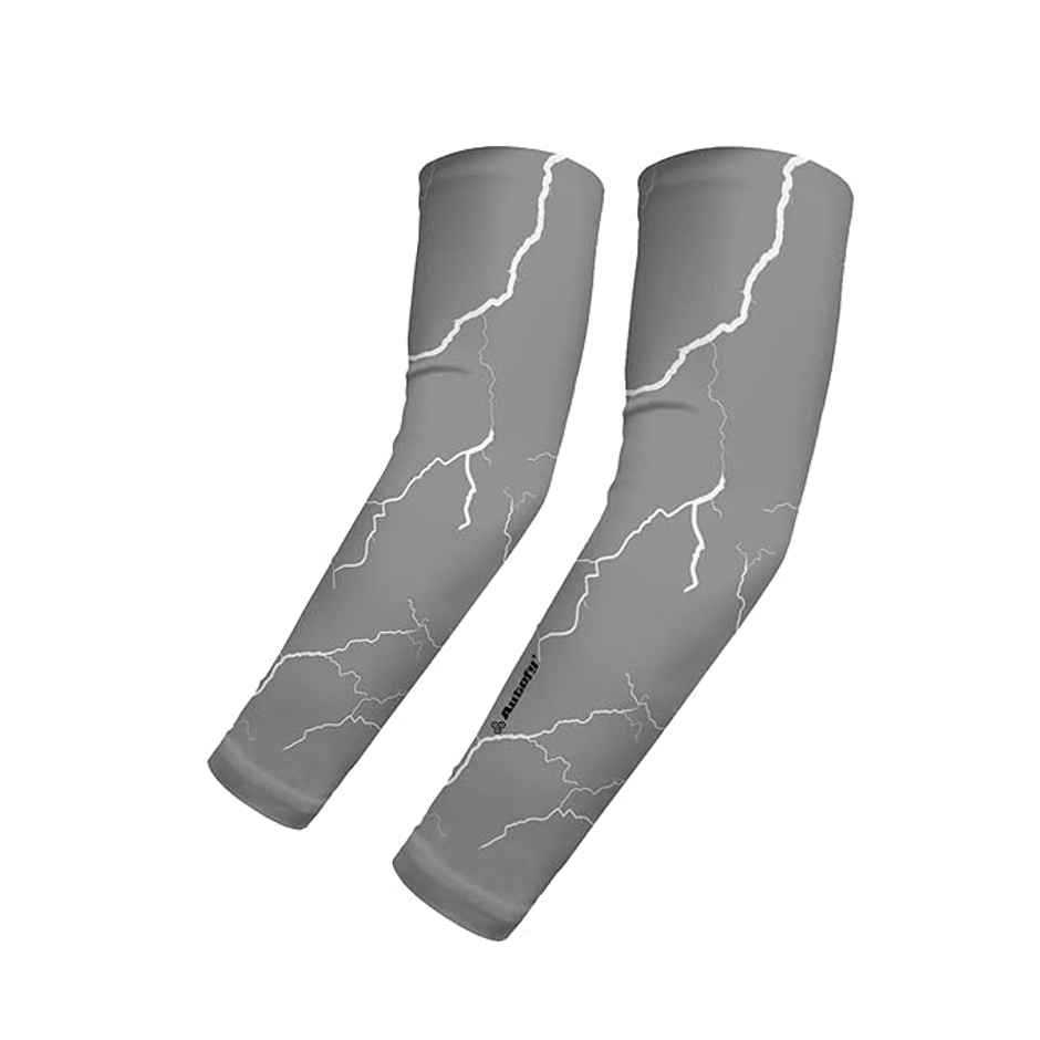 Autofy Active Fit 240 GSM Unisex Arm Sleeves | UV Protection Compression & Cooling Effect | Grey