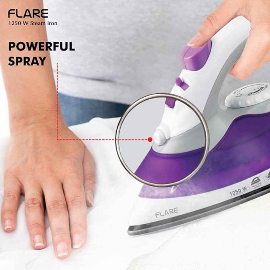 Havells Flare Steam Iron With Teflon Coated Sole Plate 1250 W (Purple)