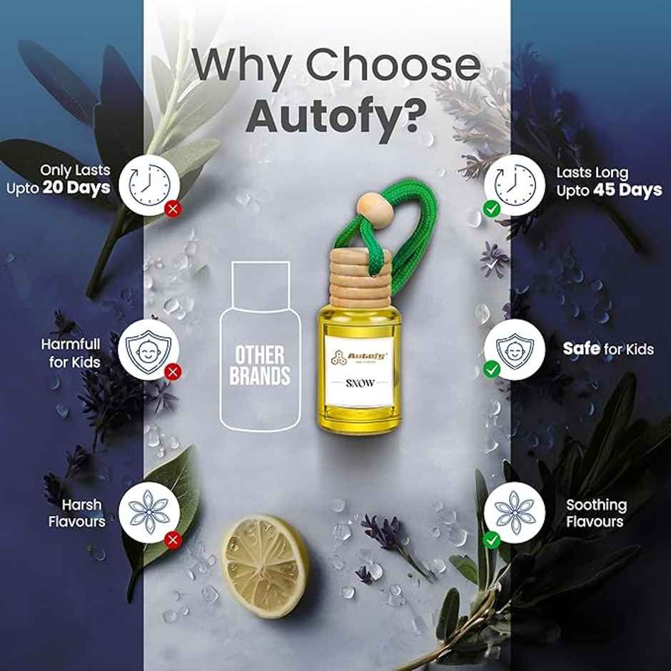 Autofy AIRHAVEN Car Perfume Hanging Car Fragrance Car Air Freshener Long Lasting | Snow