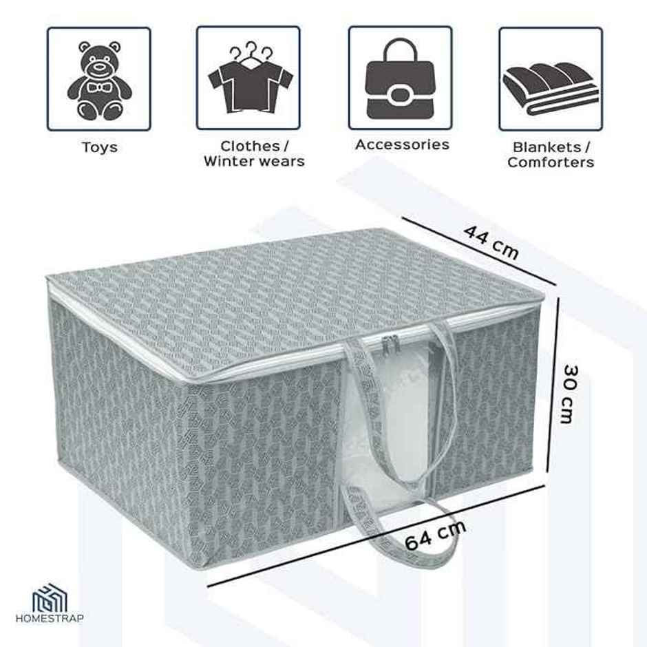 Homestrap Pack Of 2 Non Woven Underbed Storage Organizer
