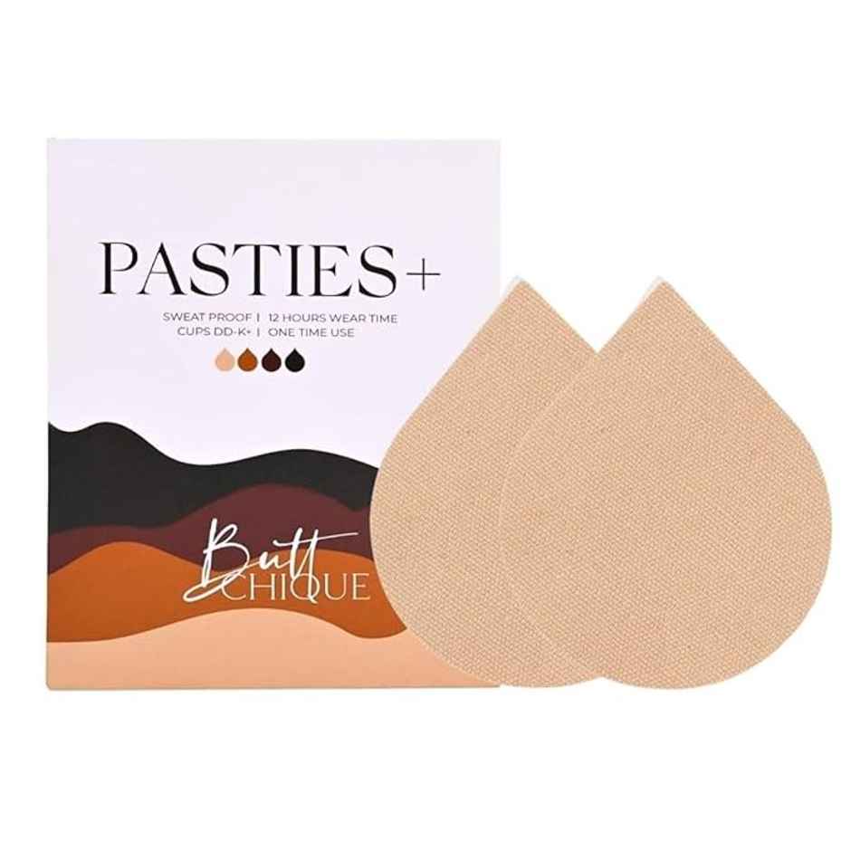 Buttchique Stick-On Pasties For Complete Coverage (Pack Of 10 Pairs, Sand)