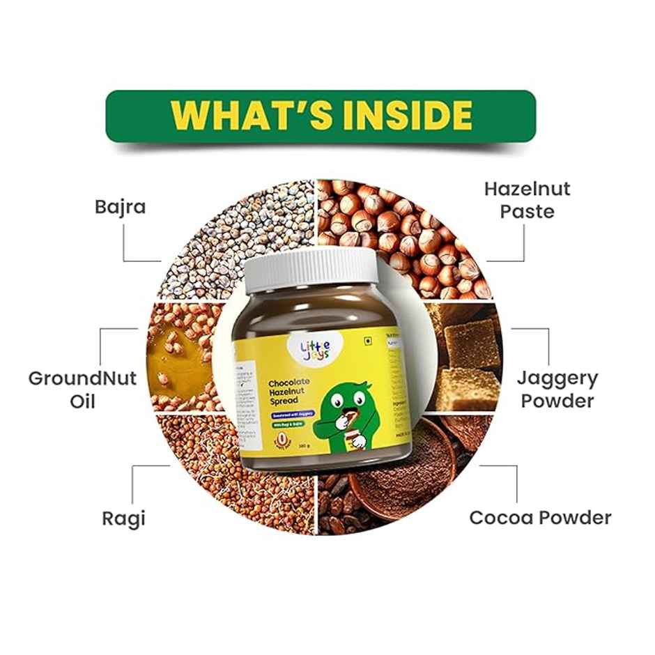 Little Joys Chocolate Spread | Sweetened with Jaggery | Rich Hazelnut | Cocoa | Ragi | Bajra
