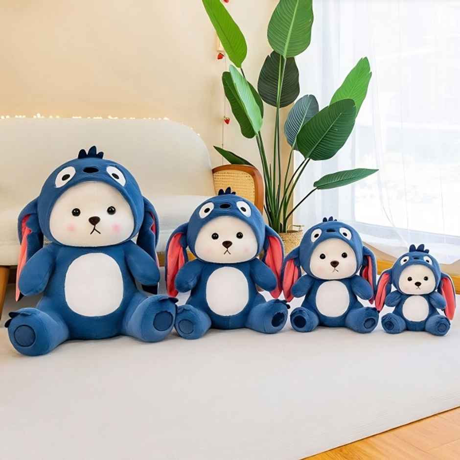 Babique Hoodie Teddy Bear Soft Toy | Stuffed Plush Animal | Navy Blue 28 cm