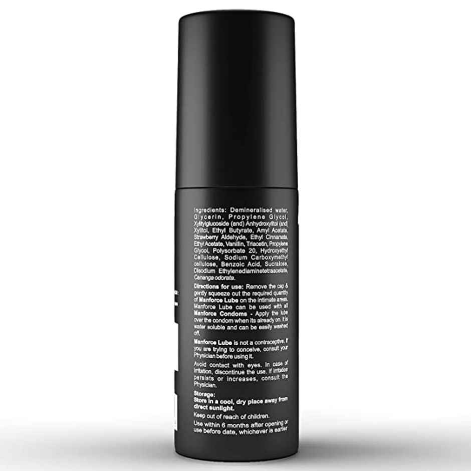 Manforce Lube (Lubrication Gel for Men & Women) Water-Based Gel, Skin-Friendly, Safe to Use with Condoms, Strawberry Flavoured