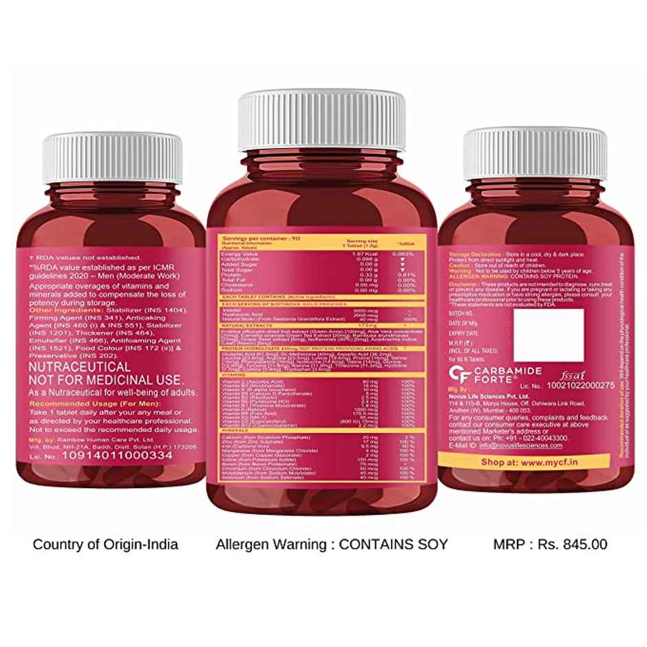 Carbamide Forte Biotin Supplement with 50 Multivitamin Ingredients for Women & Men 