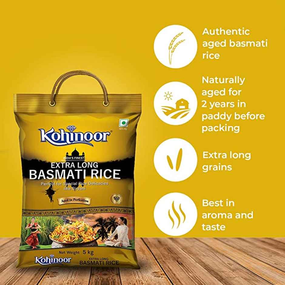 Kohinoor Gold India's Finest Extra Long Authentic Basmati Rice