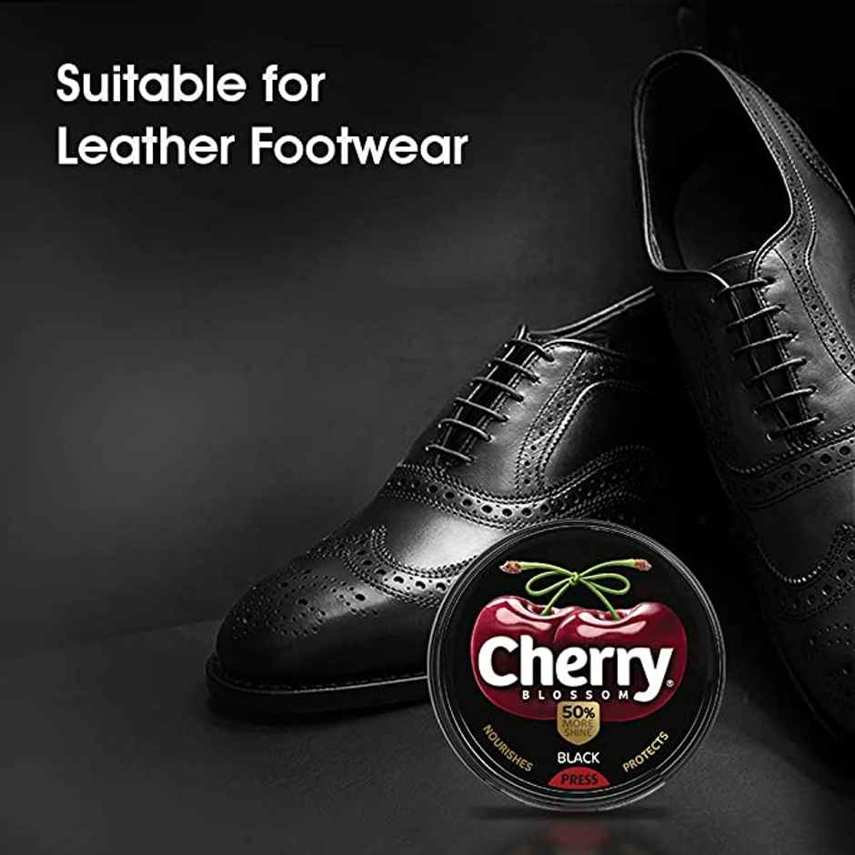 Cherry Blossom Black Wax Shoe Polish Leather Shoe Shiner