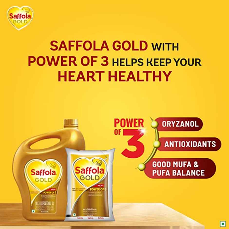 Saffola Gold Oil, Power of 3, Pouch Combo