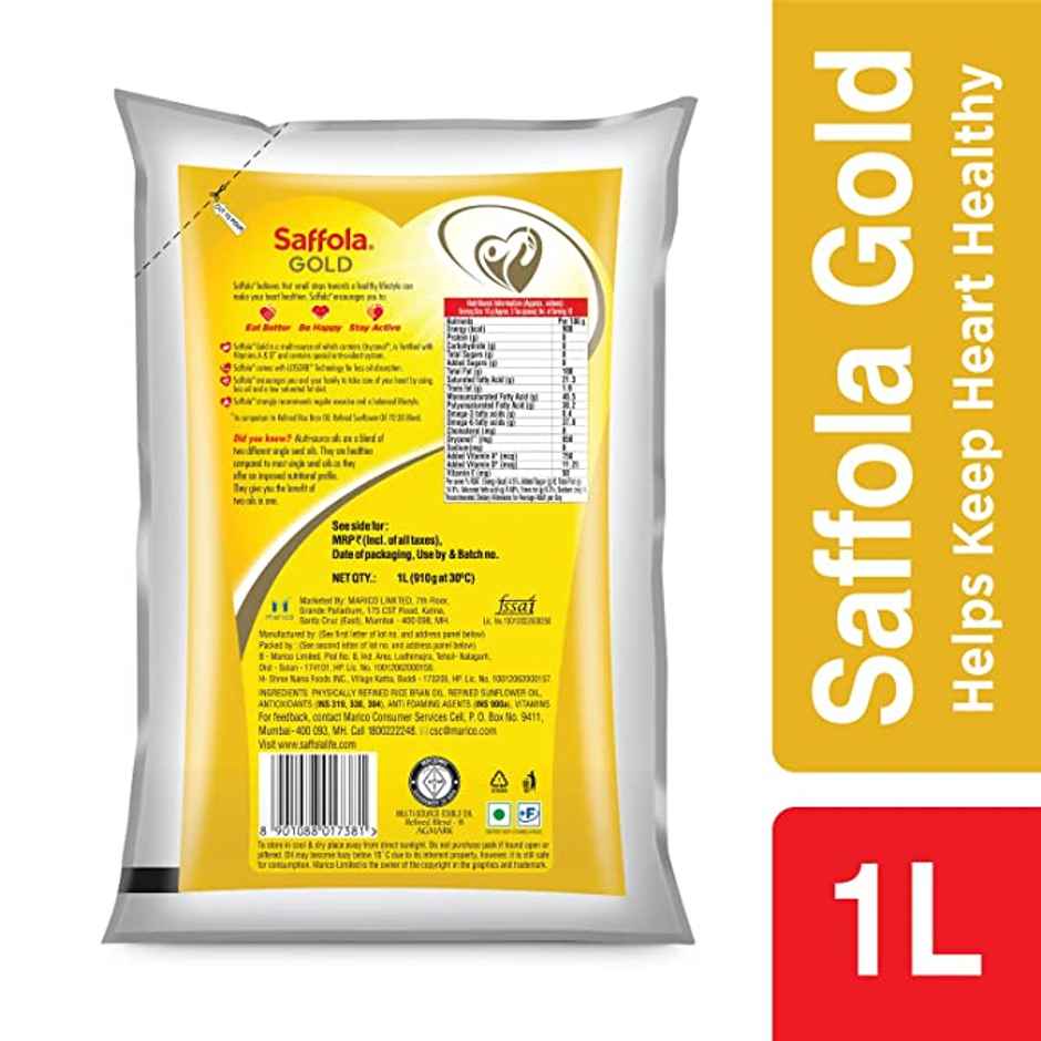 Saffola Gold Oil, Power of 3, Pouch Combo