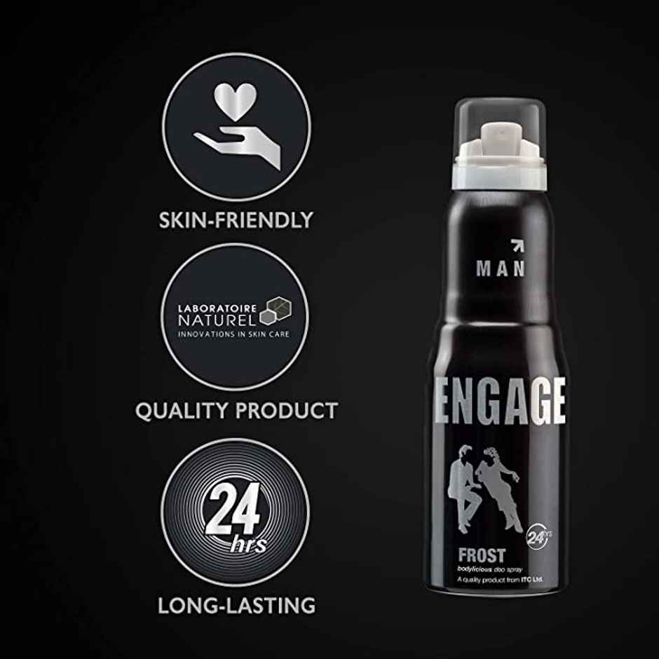 Engage Frost Deodorant For Men, Citrus & Spicy, Skin Friendly Deo Spray