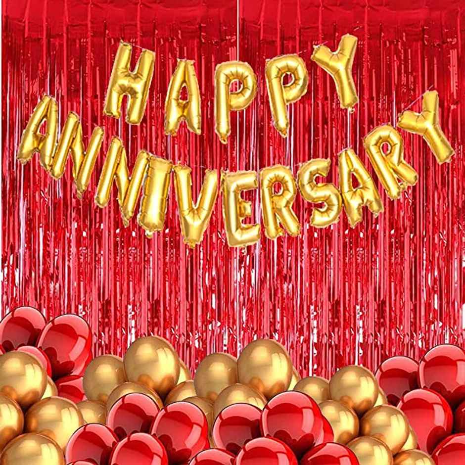 Happy Anniversary Foil Balloon Assorted Colour, Pack of 16 Letters Balloons