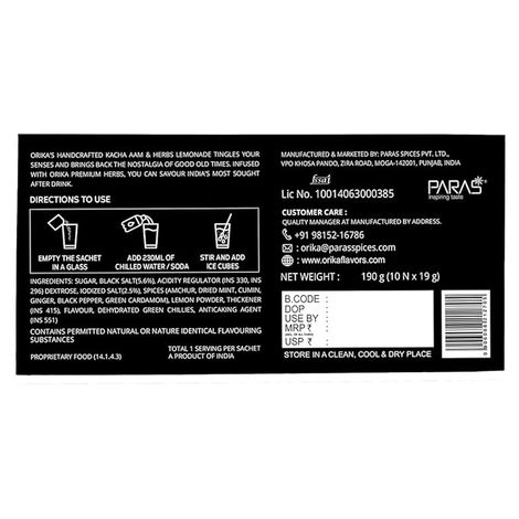 Orika Kaccha Aam Lemonade 10 Sachets