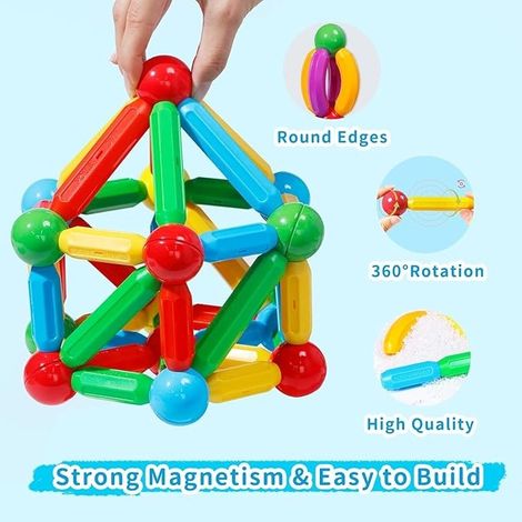 Fablue Magnetic Sticks Building Blocks Educational Toy For Kids - Puzzle Game - 25 Pieces