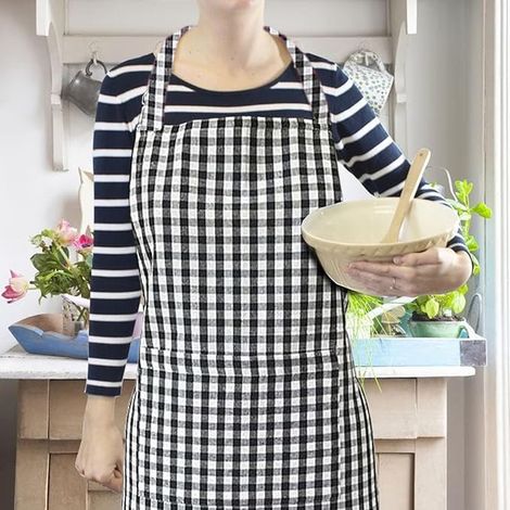 Lushomes Cooking Apron - Black Checks | Adjustable