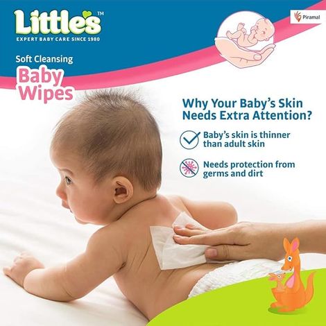 Littles Expert Baby Care Little's Soft Cleansing Baby Wipes Lid