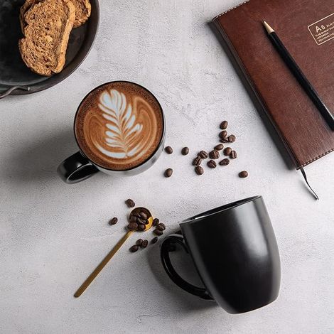 Femora Handcrafted Black Color Coffee Mug Gift Set 1 Pc 320 Ml Black