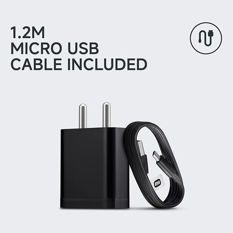 Mi Xiaomi 2A USB-A to Micro USB Fast Charger|Phone Wall Charger Compatible with Android, Samsung Galaxy, Xiaomi Redmi, Headphones, Bluetooth Devices - 10W Mobile Charging Block - Black
