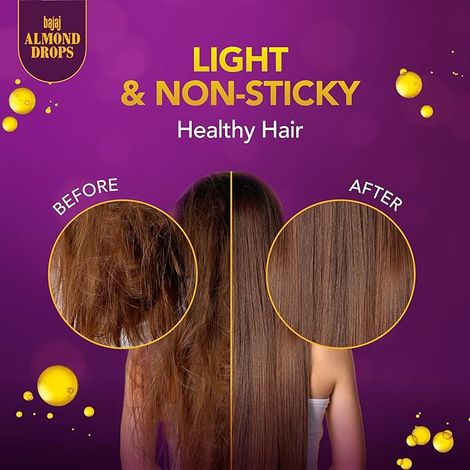 Bajaj Almond Drops Hair Oil with 2x Hairfall Reduction and 6x Vitamin E & Almond Oil