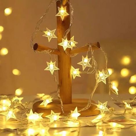 Desidiya Decorative Led String Lights With 20 Stars - 4 Meters, Starry Night - Warm White
