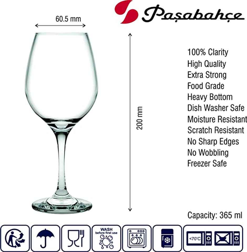 Amber Red Wine Glass | 365 ml | Pasabahce